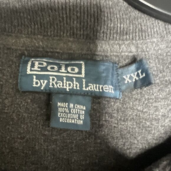 Vintage Polo Ralph Lauren Men’s Quarter Zip Pullover Sweater Dark Gray Size XXL - Picture 3 of 5